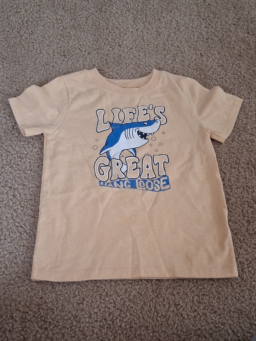3T Toddler Boys 'Life's Great' Hang Loose Shark Graphic Tee Short Sleeve